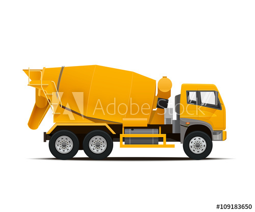 500x417 Cement Mixer Truck. High Detailed Vector Illustration.