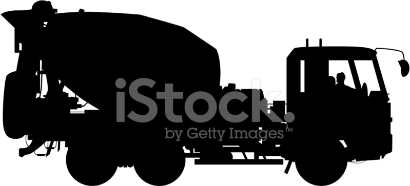 799x363 Cement Truck Stock Vector