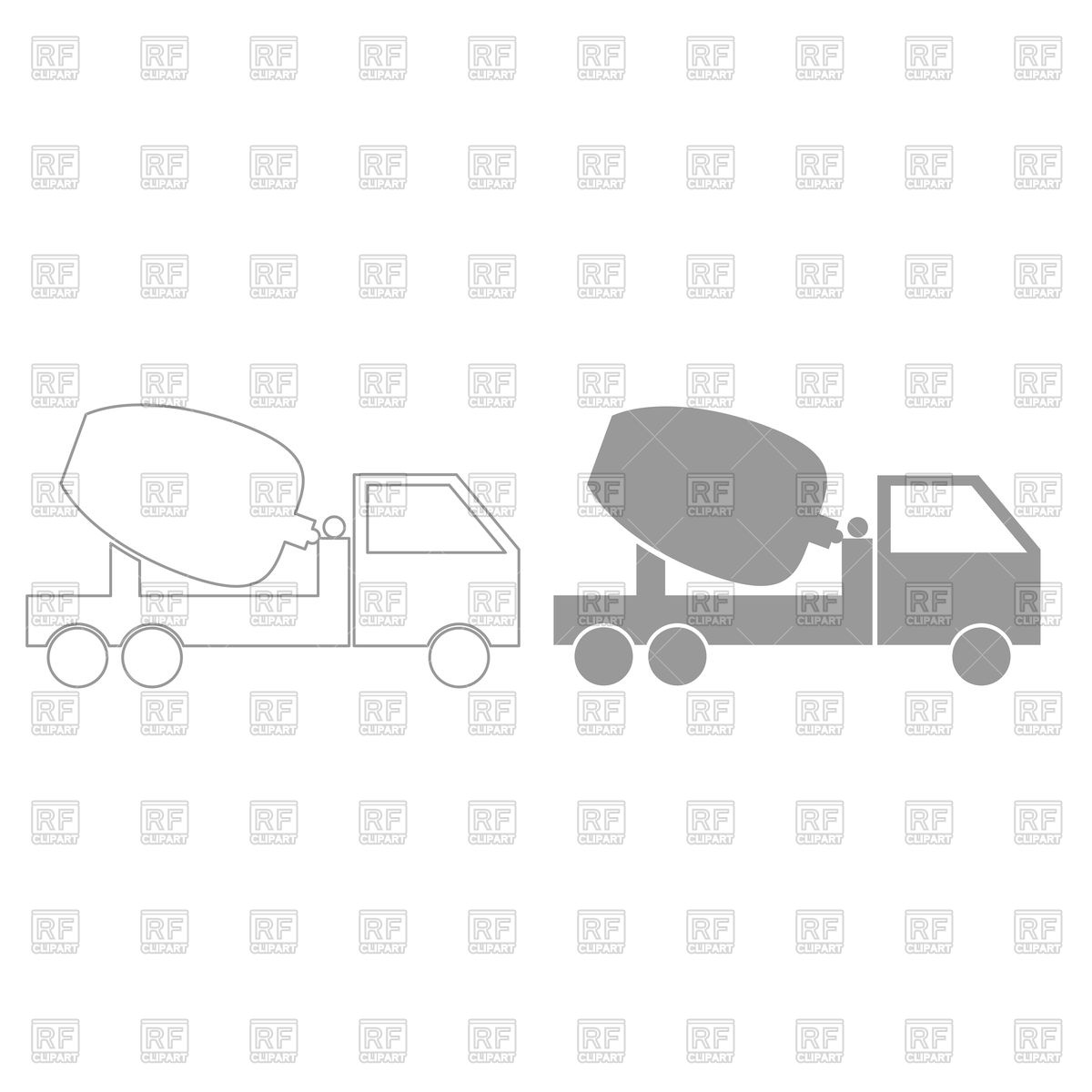 1200x1200 Icon Of Cement Mixers In Grey And White Colors Vector Image