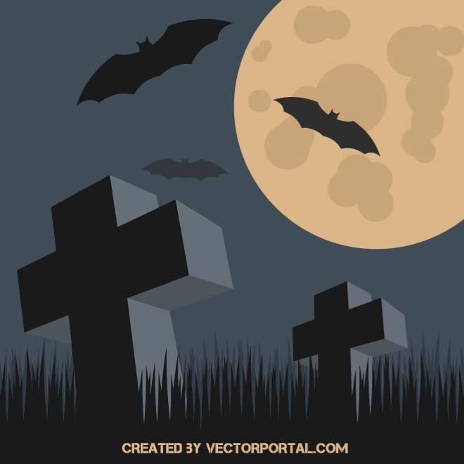660x660 Cemetery Vector Image