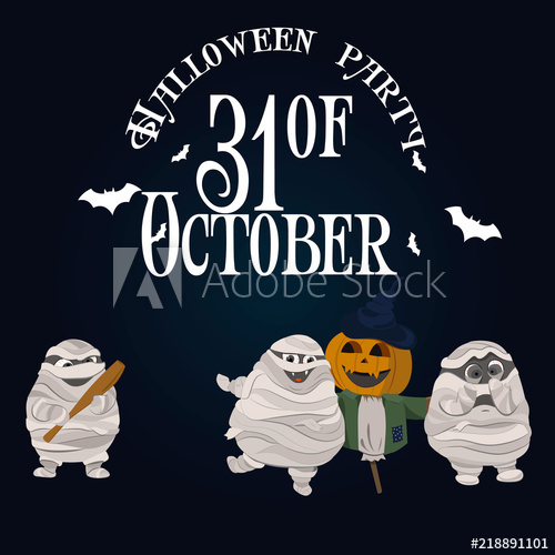 500x500 Cartoon Vector Mummy On Night Cemetery. Vector Illustration