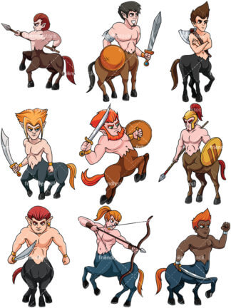 324x432 Fierce Centaur Cartoon Vector Clipart