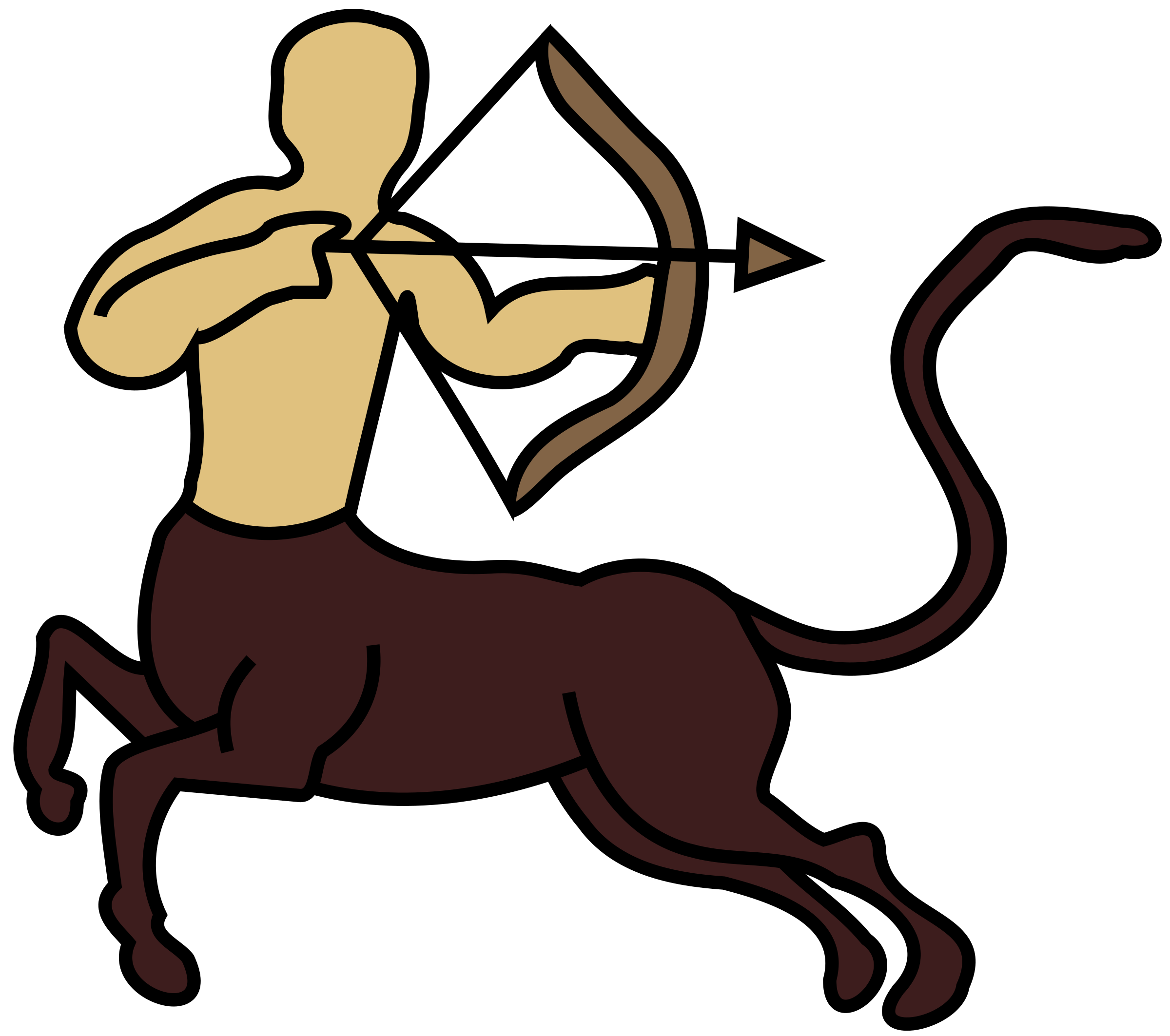 2400x2126 Sagittarius Centaur Vector Art Image