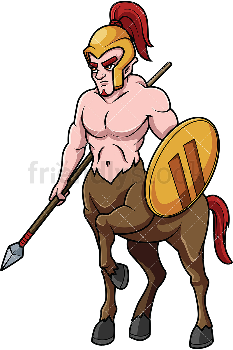 800x1200 Armored Centaur Warrior Cartoon Vector Clipart