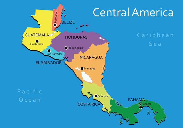 700x490 Central America Map Free Vector Art