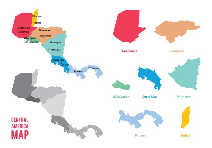 700x490 Central America Map Vector