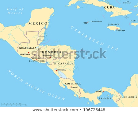 450x368 Central America Map With Capitals Political National Stock Vector
