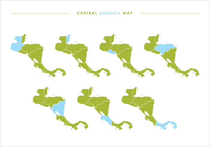700x490 Green Central America Map Illustrations