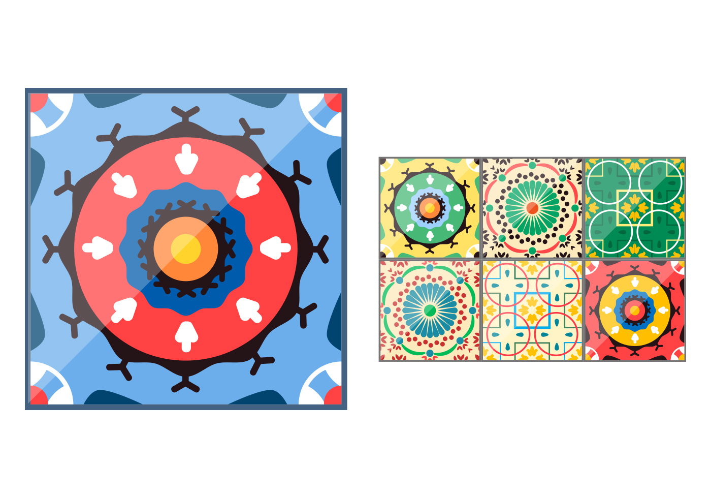 1400x980 Spanish Ceramic Tile Vectors