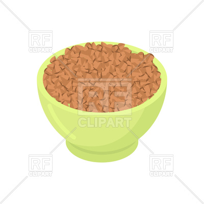 400x400 Bowl Of Buckwheat Cereal Isolated Vector Image Vector Artwork Of