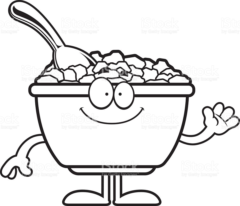 1024x876 Cartoon Drawing Of A Bowl Of Cereal Stock Vector Prawny