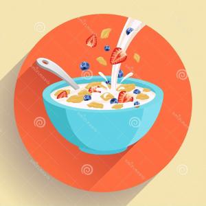 300x300 Stock Illustration Vector Breakfast Cereal In Bowl Orangiausa
