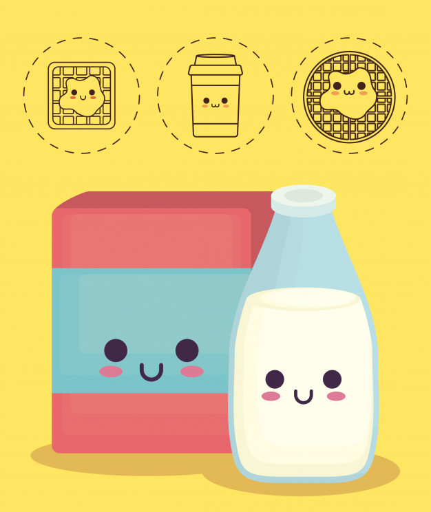 626x744 Cereal Box And Milk Bottle Vector Premium Download