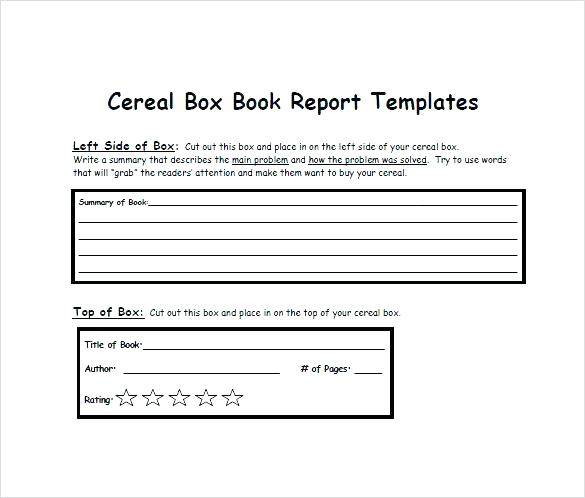 585x498 Printable Cereal Box Template Book Report Word Vector Rubric