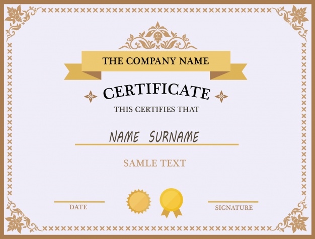626x475 Certificate Template Design Vector Free Download