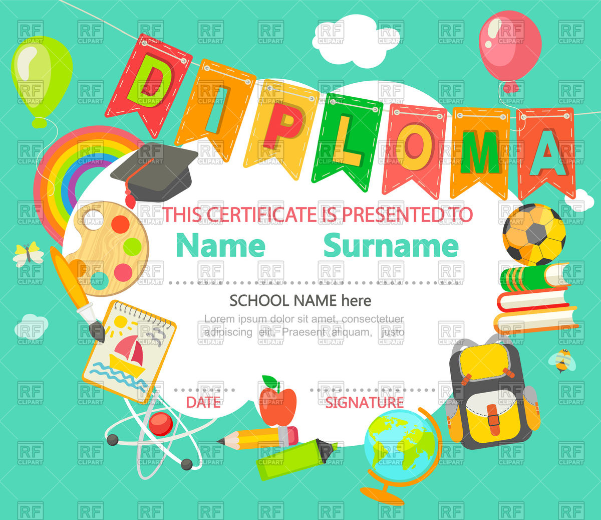 1200x1037 Diploma Certificate Background Design Template Vector Image