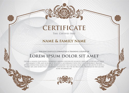 500x364 Free Frame Certificate Template Free Vector Download (17,634 Free