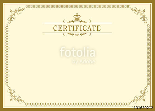 500x358 Retro Frame Certificate Template Vector Stock Image And Royalty