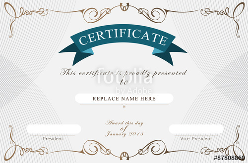 500x330 Certificate Border, Certificate Template. Vector Illustration