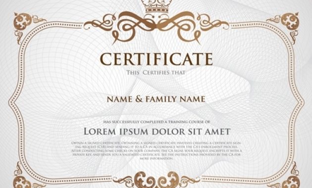 630x380 Certificate Template Vector For Free Download With Regard To