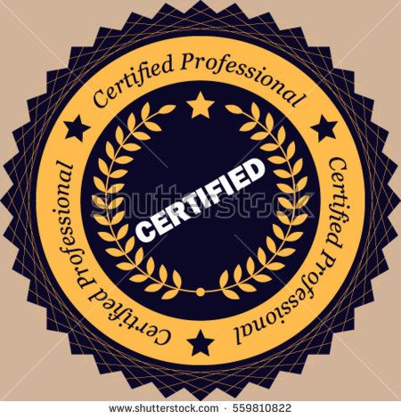 450x470 Professional Certified Stamp Vector Icon