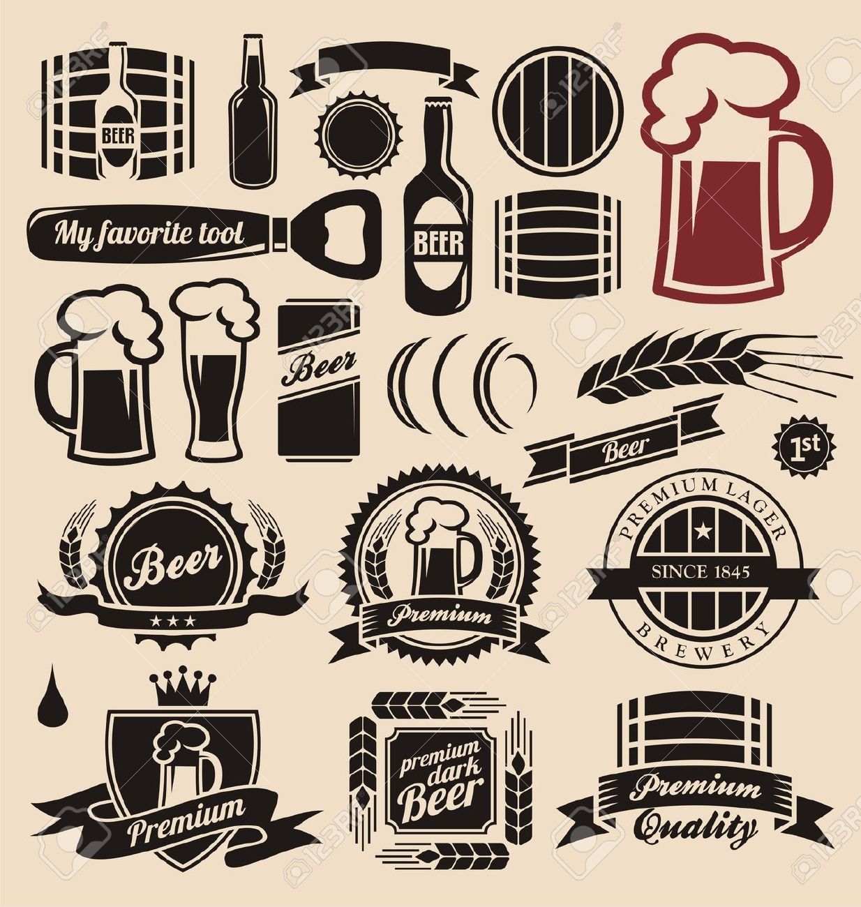 1234x1300 Etiqueta Cerveza Vector
