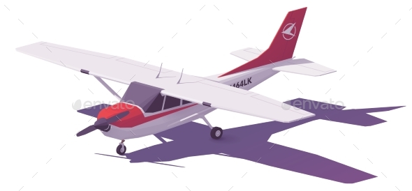 590x274 Vector Low Poly Small Airplane By Tele52 Graphicriver