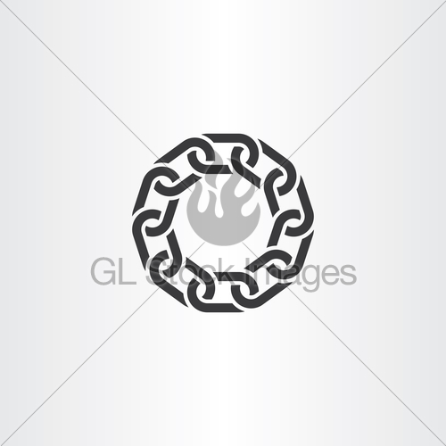 500x500 Black Chain Link Circle Vector Icon Symbol Gl Stock Images