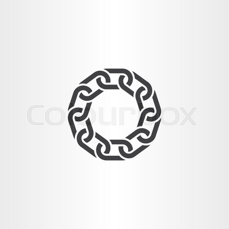 800x800 Black Chain Link Circle Vector Icon Symbol Design Stock Vector