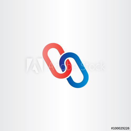 500x500 Red Blue Chain Link Vector Logo Icon