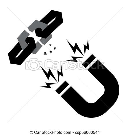 450x470 Broken Chain Link Vector Icon Magnet Sign.