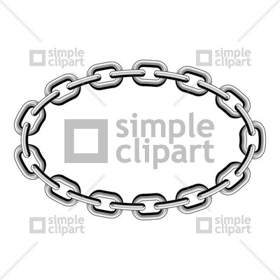 400x400 Oval Frame Made Of Chain Vector Image