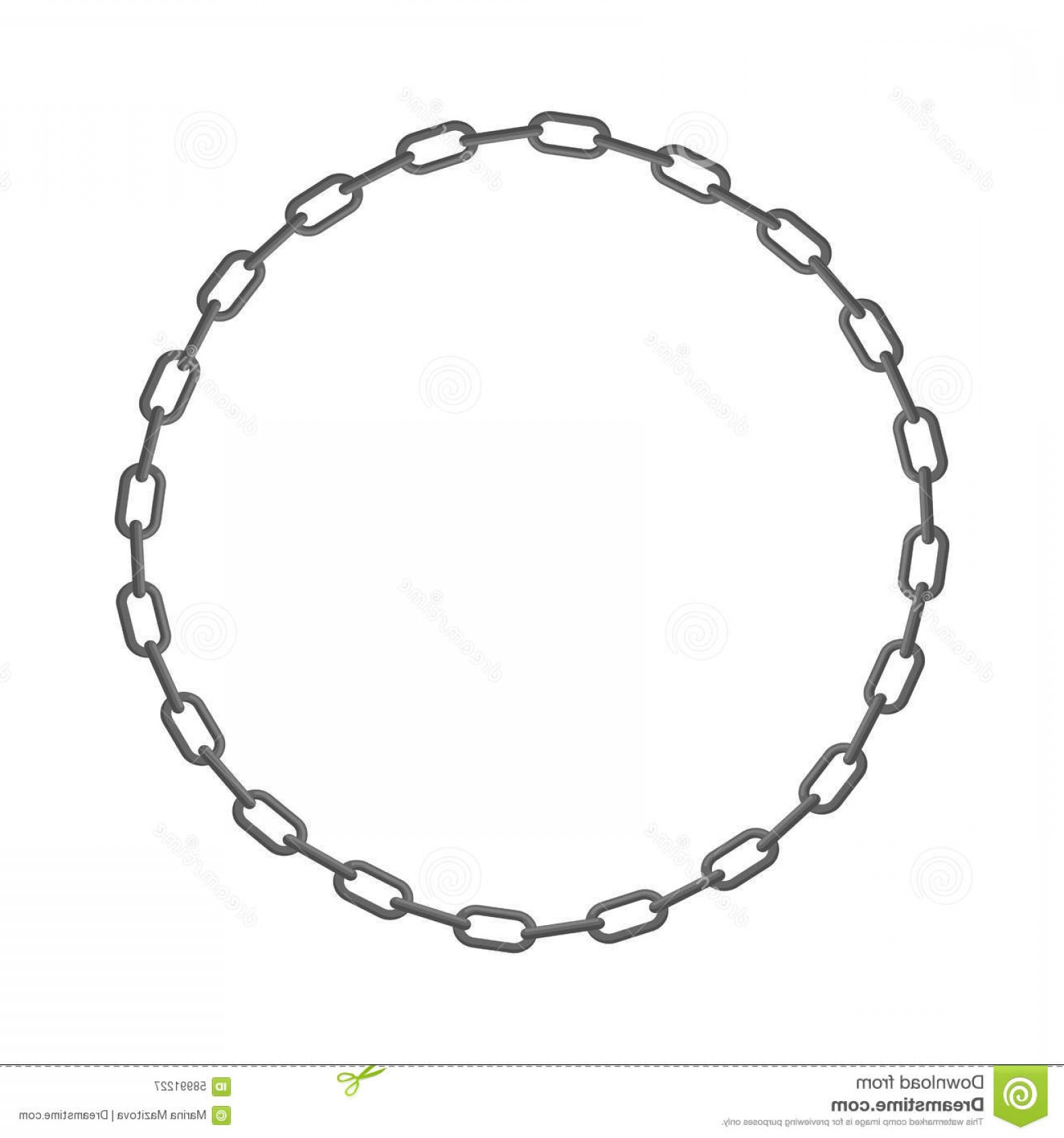 1560x1668 Stock Illustration Iron Chain Circle Frame Rings Chain Vector