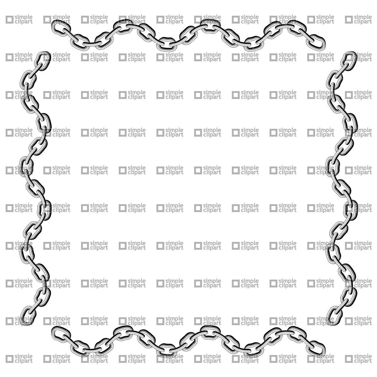 1200x1200 Square Frame Made Of Chain Vector Image