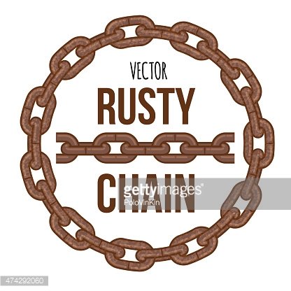 416x416 Rusty Chain Ring Emblem, Vector Illustration Logo Premium Clipart