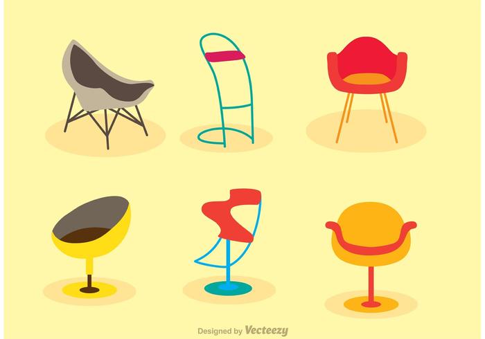 700x490 Flat Icons Restaurant Chair Vectors