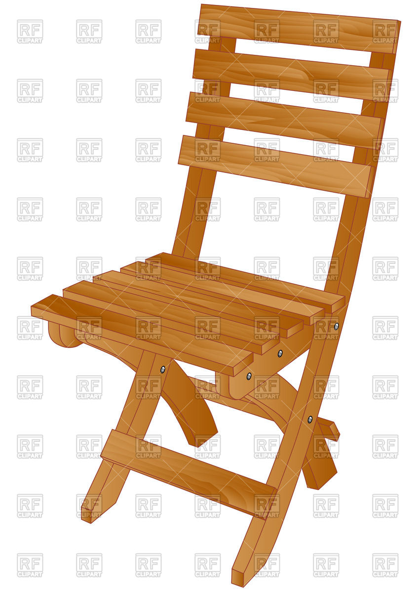 849x1200 Wooden Folding Chair Vector Image Vector Artwork Of Objects