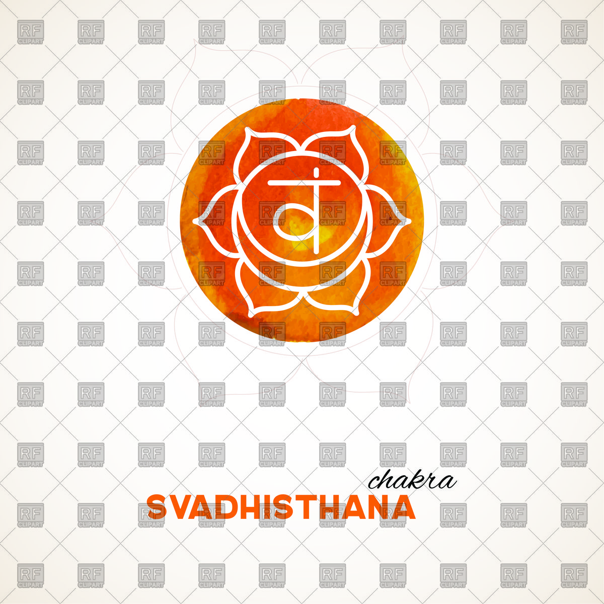 1200x1200 Orange Watercolor Chakra Symbol