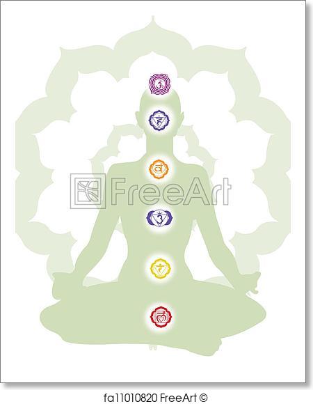 450x580 Free Art Print Of Meditation And Chakra, Illustration. Chakras