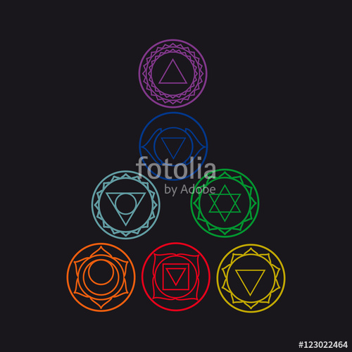 500x500 Seven Human Chakras, Vector Illustration. Stock Image And Royalty