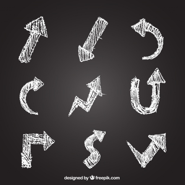 626x626 Pack Of Arrows Drawn With Chalk Vector Free Download