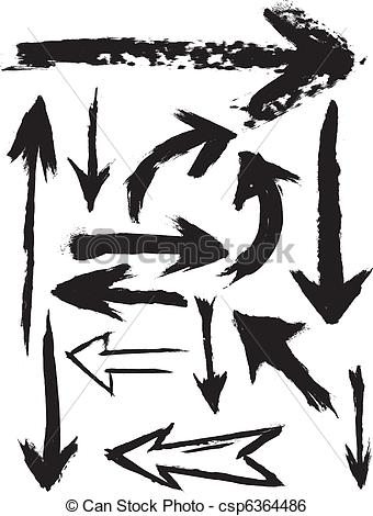 340x470 Vector Grunge Brush Arrows. A Set Of Hand Brushed Grunge Arrows.