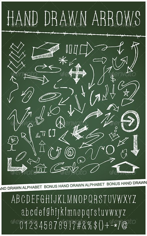 590x950 Vector Hand Drawn Arrows Amp Symbols Set Includes More Than 70 Hand