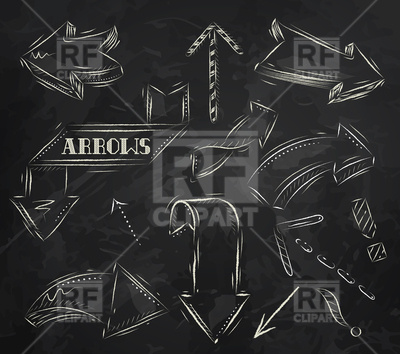 400x354 Arrow Stylized Drawing In Chalk On The Blackboard Vector Image