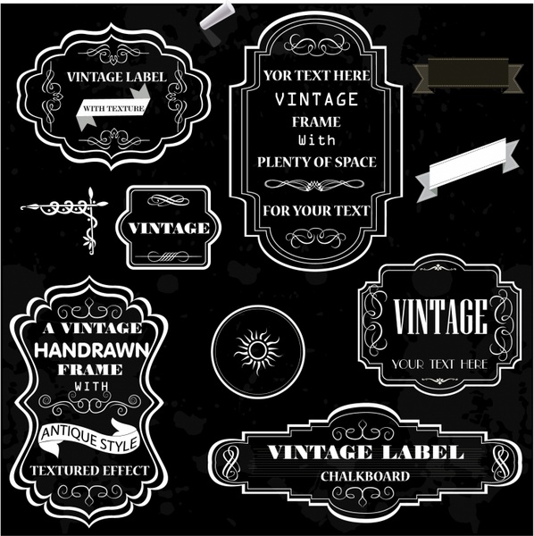 598x600 Vintage Chalk Frames Free Vector In Adobe Illustrator Ai ( .ai