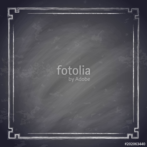 500x500 Vintage Chalkboard Background With Square Chalk Frame, Old Black