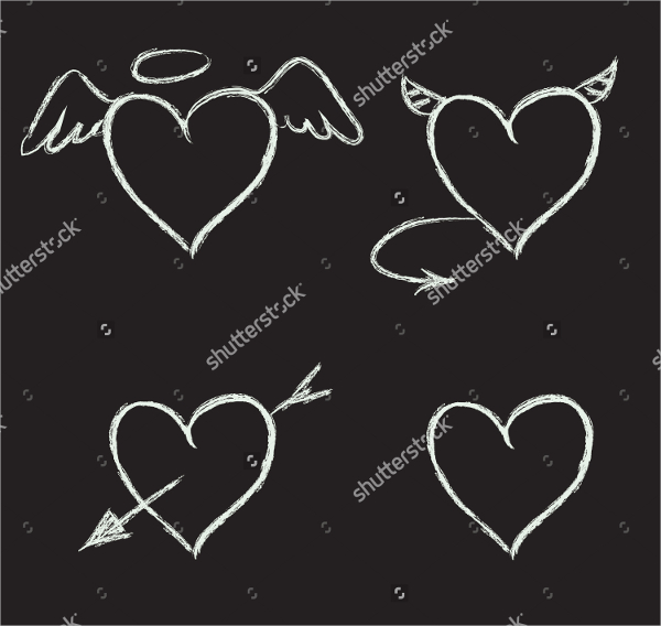 Chalk Heart Vector