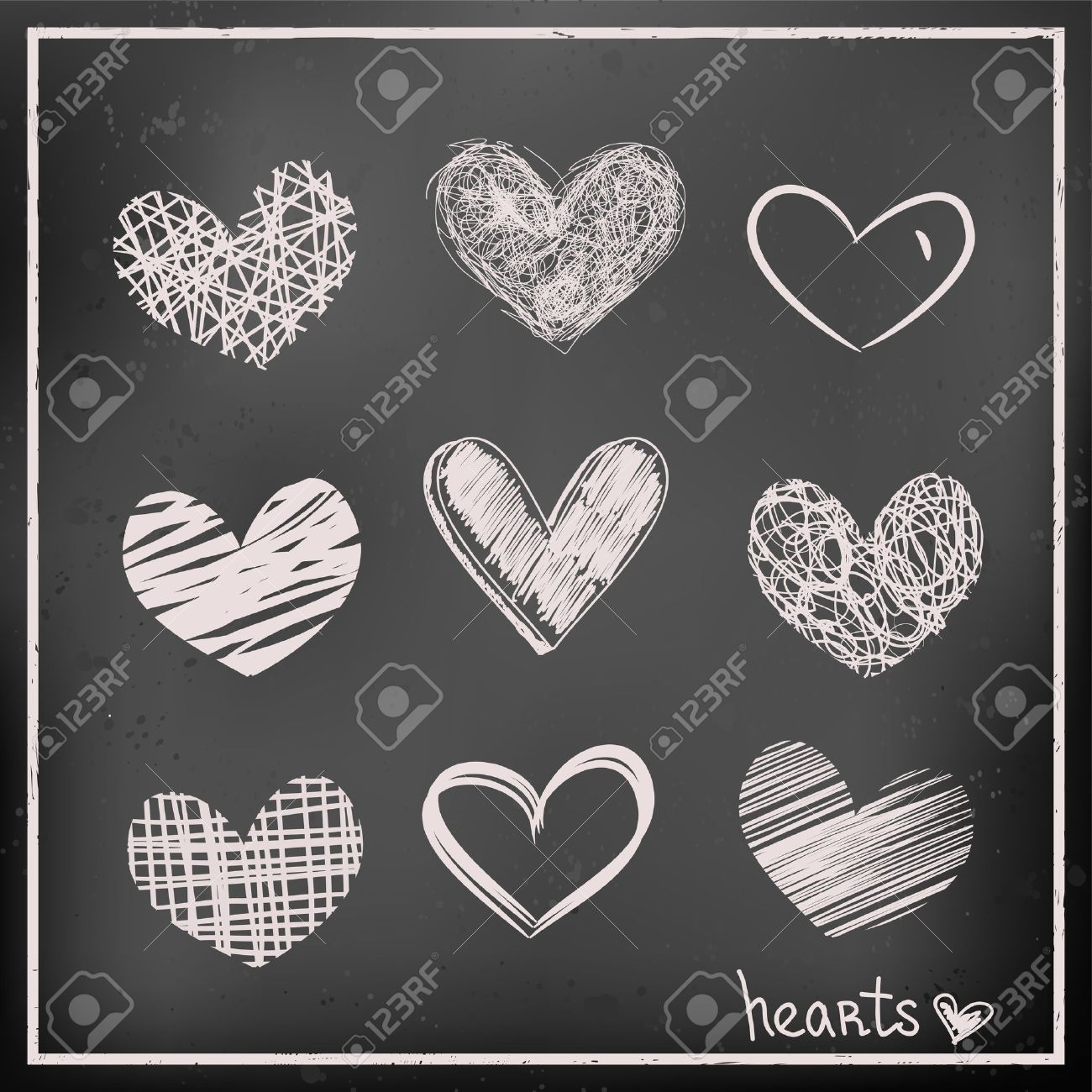 1300x1300 Hand Drawn Heart Chalkboard Vector