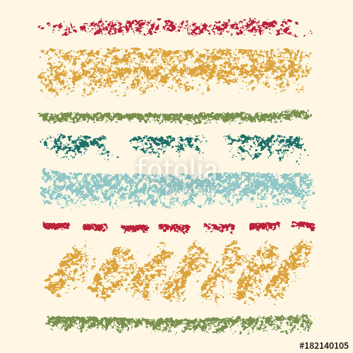 500x500 Retro Color Vintage Strokes Set. Crayon, Chalk Hand Drawing Grunge