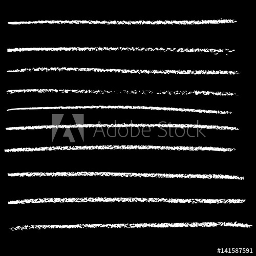 500x500 Vector Chalked Handmade Lines. Chalk Hand Drawn Strokes. Vector